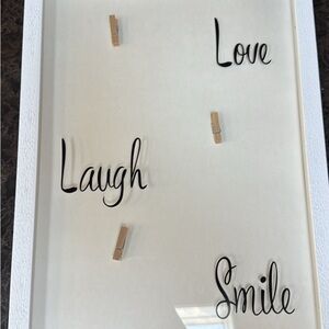 Love, laugh, smile picture frame with Clips